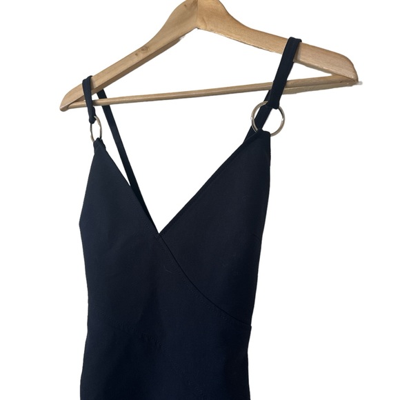 Cinq a Sept Navy Blue Crossover Ring Bodycon Dress Size 2 - Picture 3 of 4